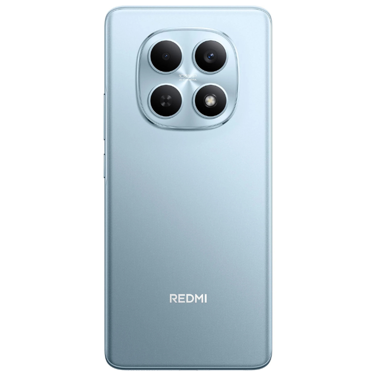 Smartphone Xiaomi Redmi Note 15 azul com quatro câmeras traseiras e logotipo Redmi.