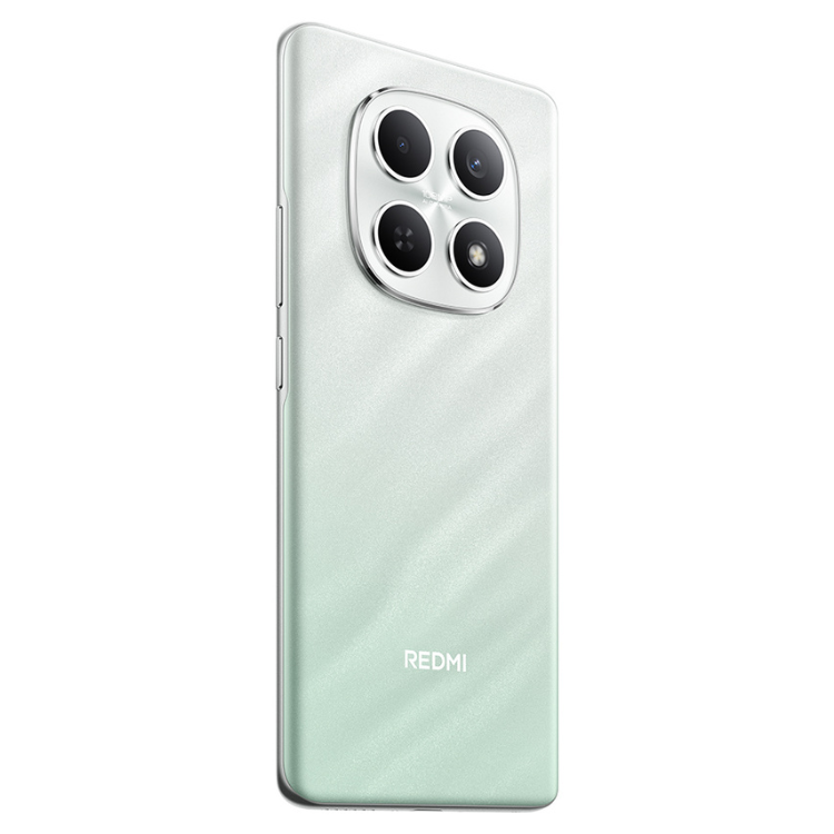 Smartphone Xiaomi Redmi Note 15 verde, 4 câmeras na parte traseira e logótipo Redmi.