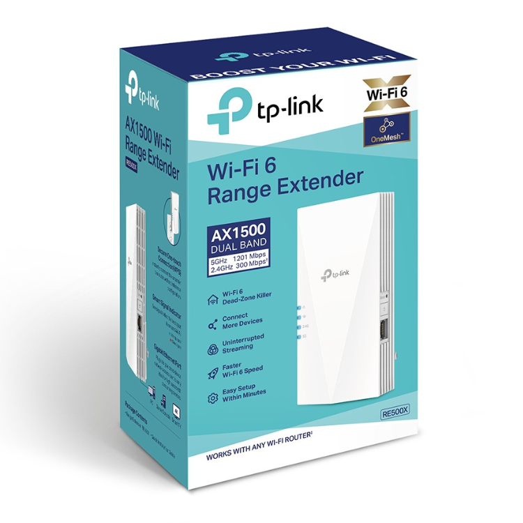 Repetidor TP-Link RE500X Dual-Band AX1500 Gigabit WiFi 6