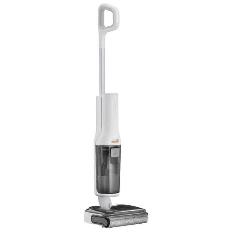 Roborock F25 RT upright vacuum cleaner, white and grey.