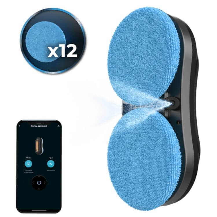 Robot Limpa Vidros Cecotec Conga Windroid W10 Double Spray 3 em 1