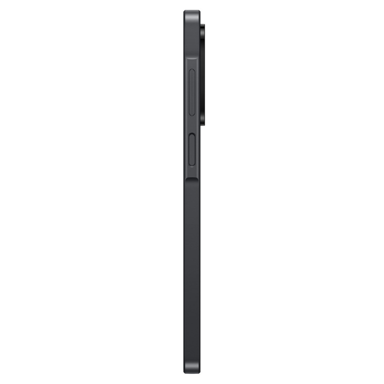 Samsung Galaxy A17 preto, lado direito com botões de volume e power, em fundo branco.
