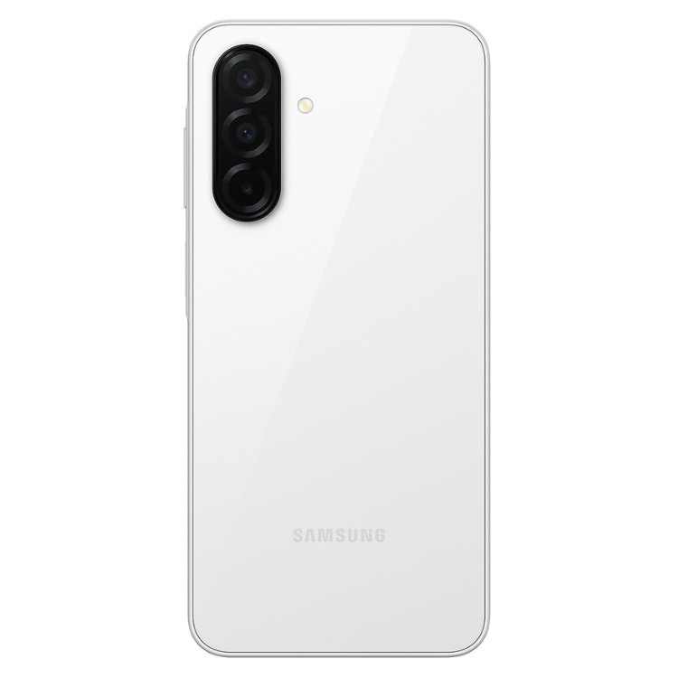 Samsung Galaxy A26 5G branco, 8GB/256GB, câmera tripla na parte de trás.