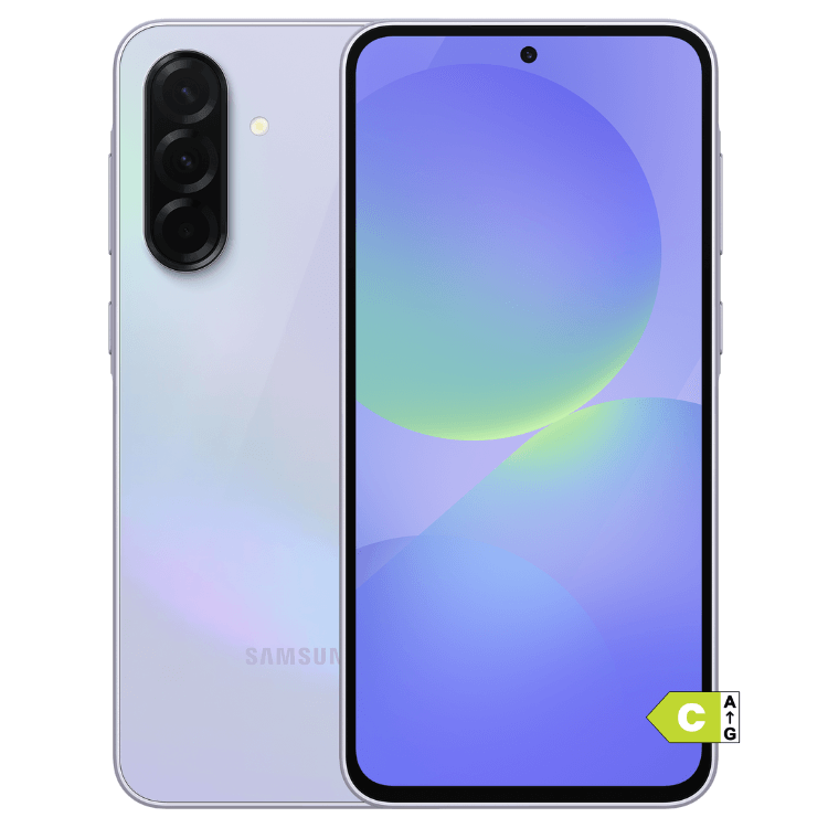 Samsung Galaxy A36 5G, cor lavanda, 8GB/256GB, smartphone com três câmaras traseiras.
