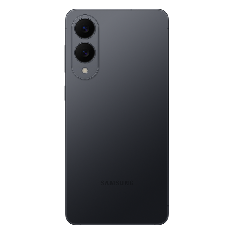 Samsung Galaxy S25 Edge preto com duas câmaras traseiras.