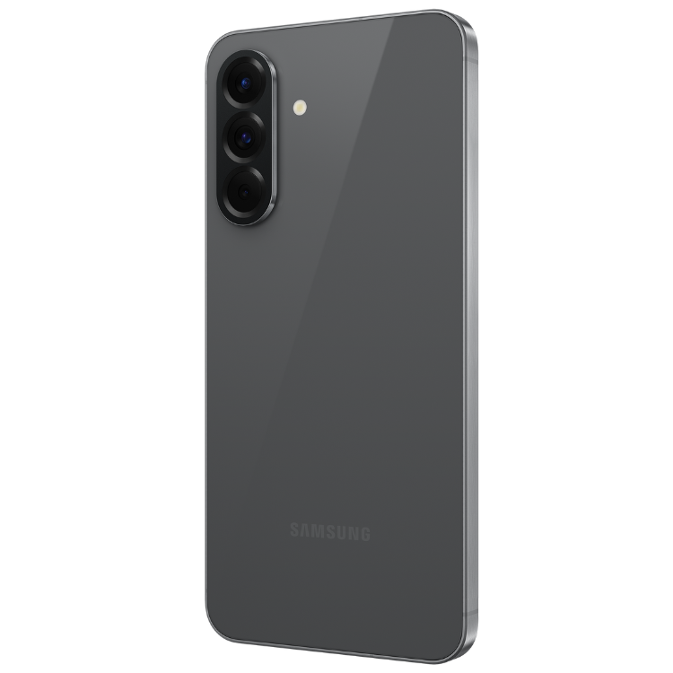 Samsung Galaxy A56 5G, grafite, 8GB/256GB, câmara tripla, logotipo Samsung na parte inferior.