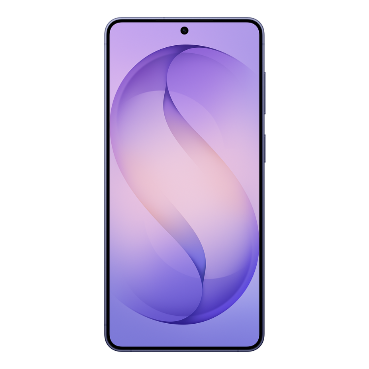 Samsung Galaxy S26, violeta, smartphone com ecrã de 5G.