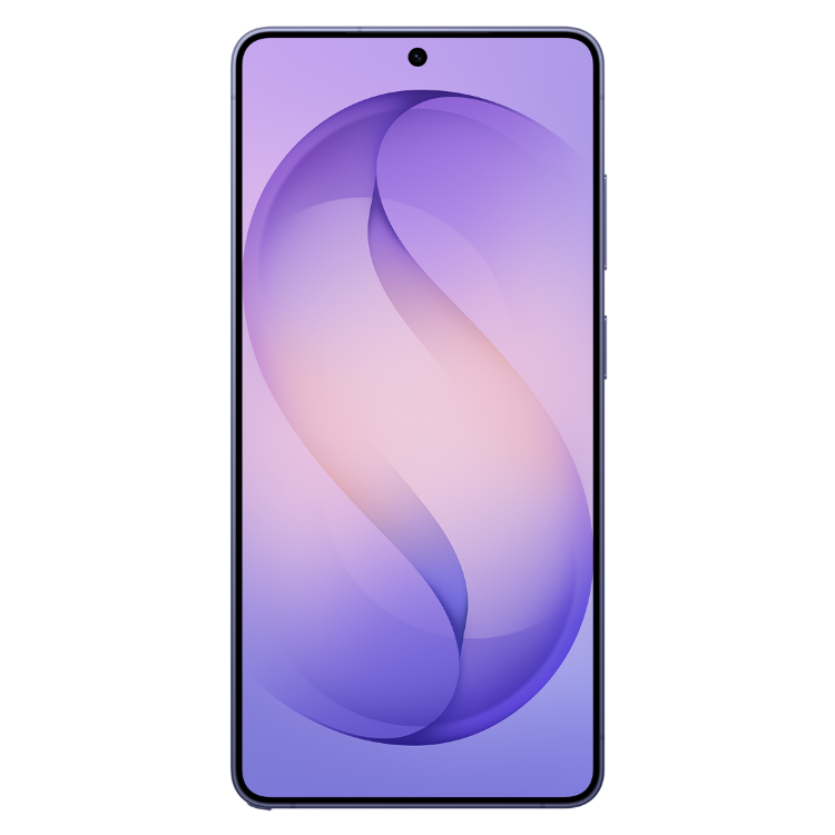 Samsung Galaxy S26 Ultra, violeta, smartphone com ecrã de 6.8 polegadas e fundo com efeito de ondas.
