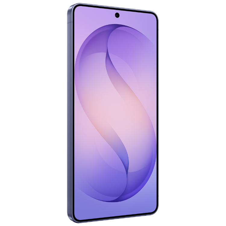 Samsung Galaxy S26 Ultra, violeta, smartphone com ecrã de cor violeta e curva ondulada.