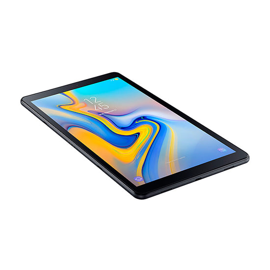 Tablet Samsung Galaxy Tab A 10.5 cinzento com ecrã colorido.