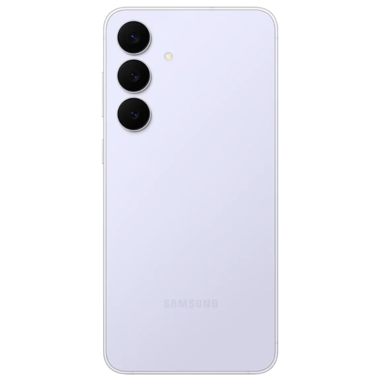 Samsung Galaxy S25 FE 5G Azul Gelo, 8GB/128GB, três câmeras traseiras e marca Samsung na parte inferior.