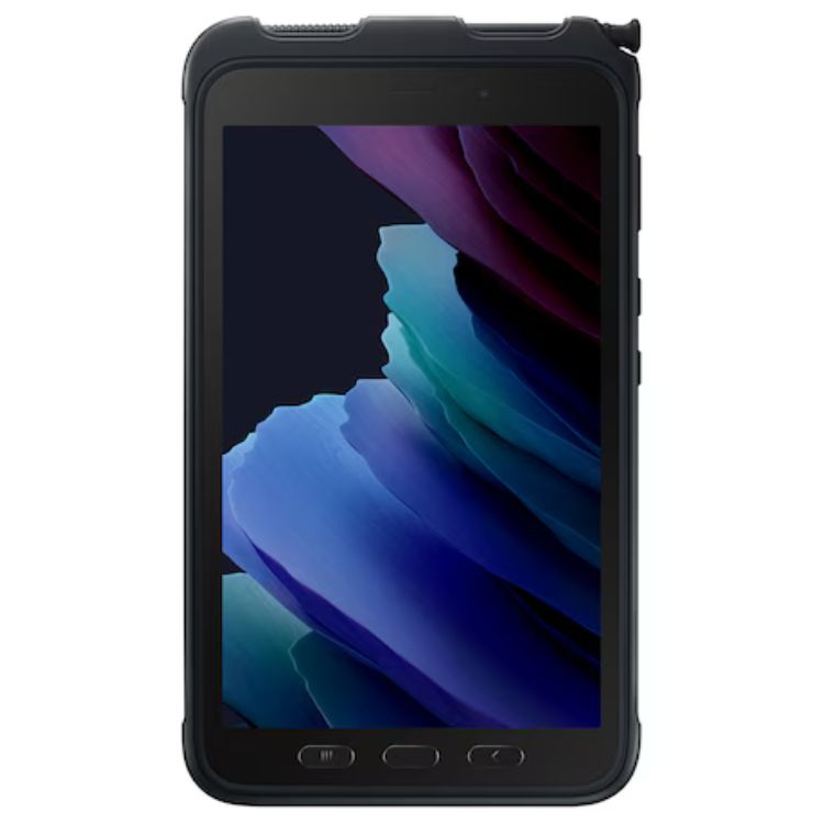 Tablet Samsung Galaxy Tab Active 3 cinzento com ecrã de 8.0 polegadas e proteção robusta.