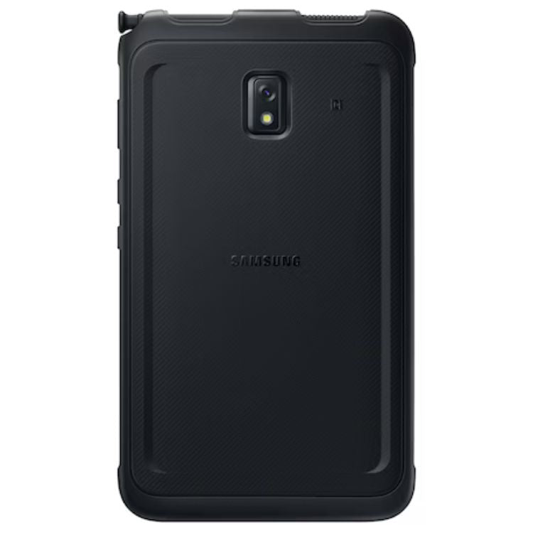 Tablet Samsung Galaxy Tab Active 3, preto, com câmara e logótipo SAMSUNG.
