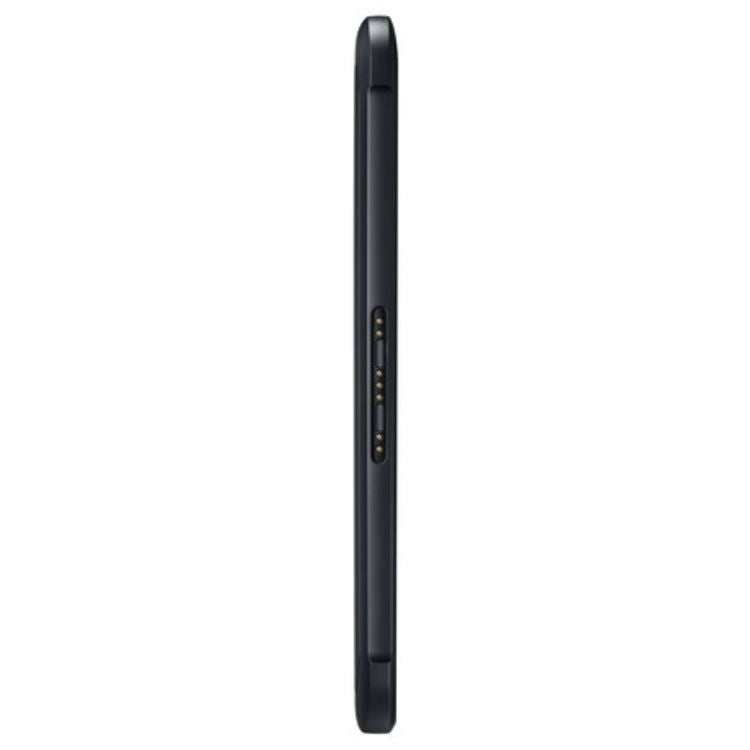 Tablet Samsung Galaxy Tab Active 3 cinzento, lado direito com 2 aberturas centrais e topo arredondado.
