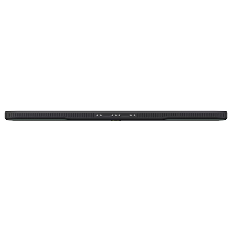 Tablet Samsung Tab Active 5 Pro X350 lateral preto com 5 furos para microfones e sensores.