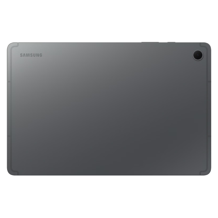 Tablet Samsung Galaxy Tab S10 Lite cinzento com câmera e logotipo da marca.