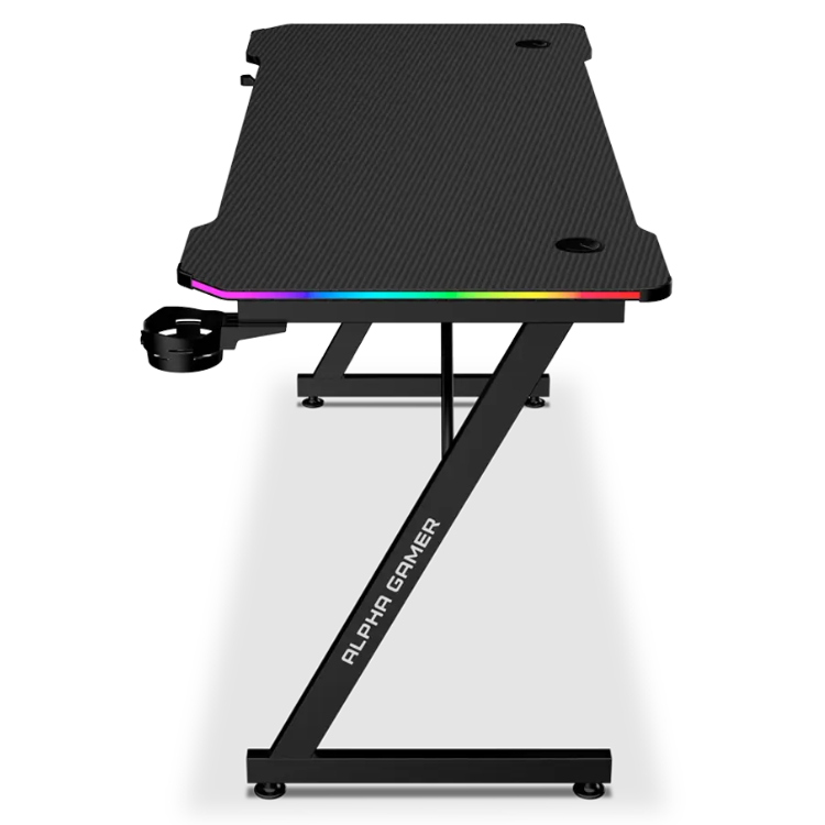 Secretária Gaming Alpha Gamer Gemina RGB 140cm Preto