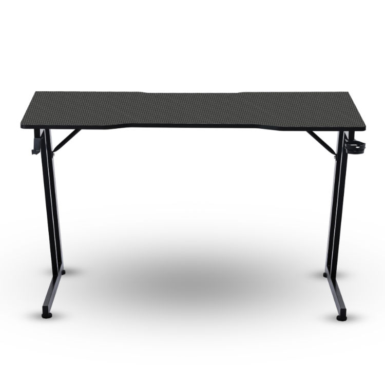 Black Napofix Zeti gaming desk, 120x60cm, metal frame, textured surface.