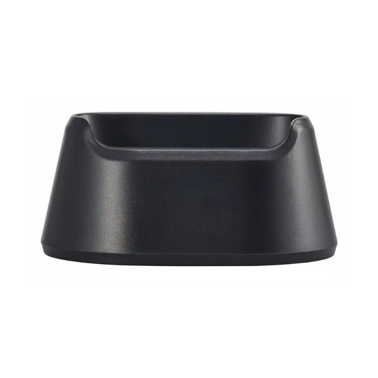 Telemóvel Gigaset GL395 branco não está visível, aparece suporte em plástico preto.