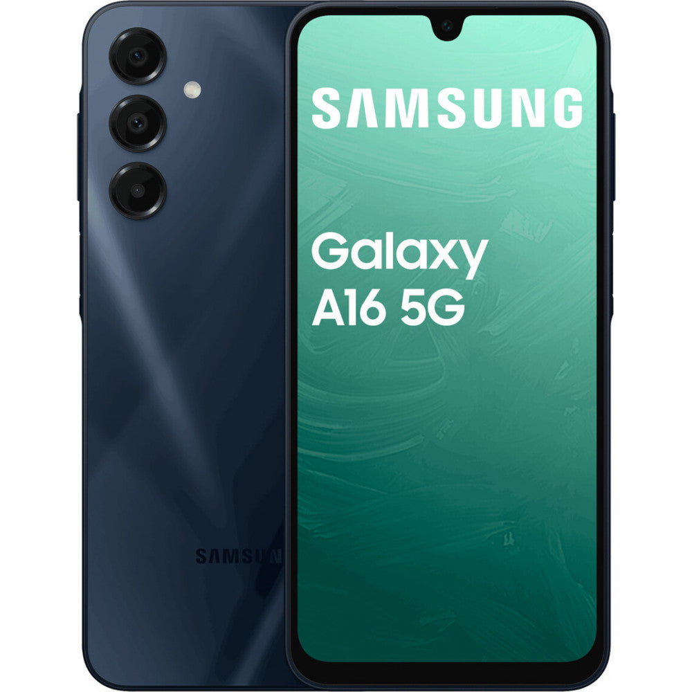 Samsung Galaxy A16 5G, azul escuro, três câmaras traseiras