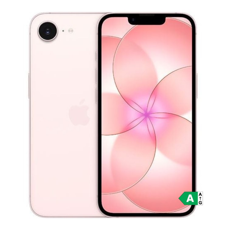iPhone 17e rosa 256GB, frente e verso, marca Apple.