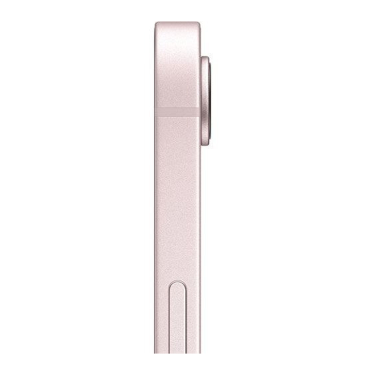 iPhone 17e rosa, lado direito com botão de volume e 256GB.