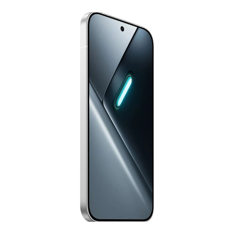 Smartphone Poco X8 Pro 5G branco, ecrã AMOLED com luz azul acesa no centro