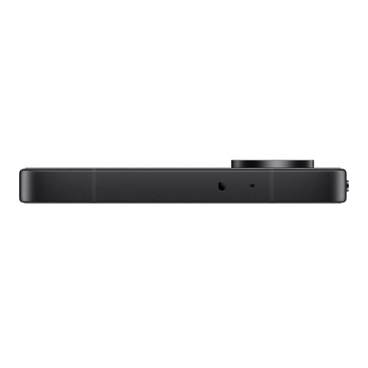 Poco X8 Pro 5G preto, vista lateral com câmaras e entradas.