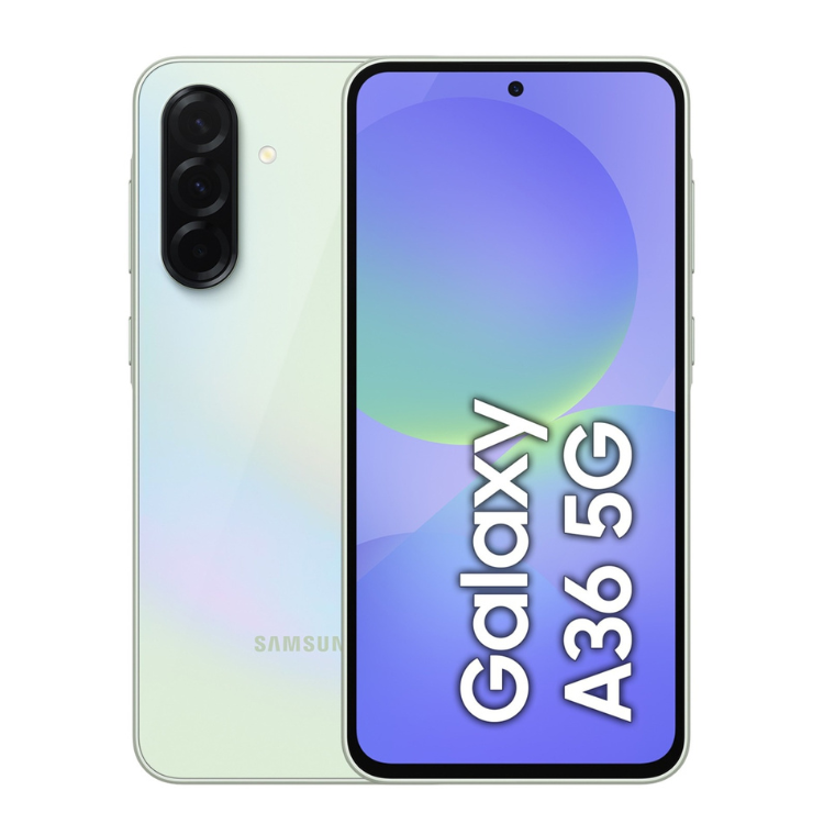 Samsung Galaxy A36 5G, cor lima, 8GB/256GB, dual sim, ecrã 6.7 polegadas.