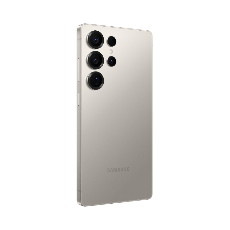 Samsung Galaxy S25 Ultra 5G Cinzento Titânio, smartphone com 5 câmaras na parte traseira.