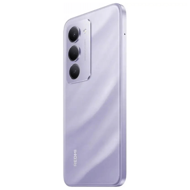 Smartphone Xiaomi Redmi 15 roxo, 8GB/256GB, câmara tripla, logotipo Redmi na parte inferior.
