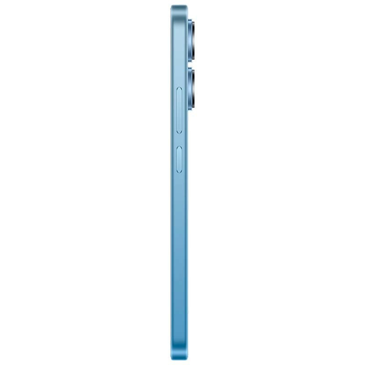 Smartphone Xiaomi Redmi Note 13 8GB/256GB Dual Sim, cor azul claro, lado esquerdo com câmeras e detalhes do design.