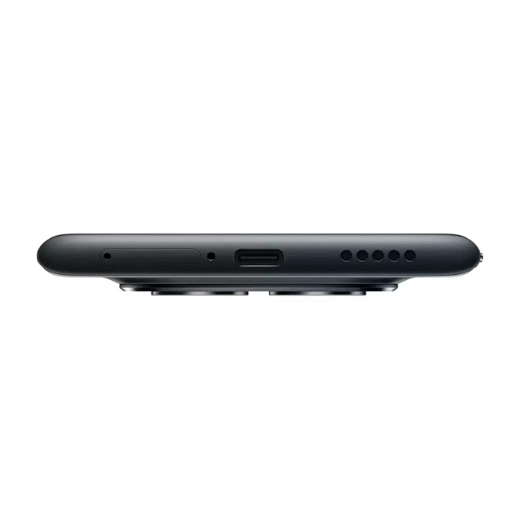 Xiaomi Redmi Note 15 5G preto, vista lateral com detalhes de portas e furos para microfones e altifalantes.