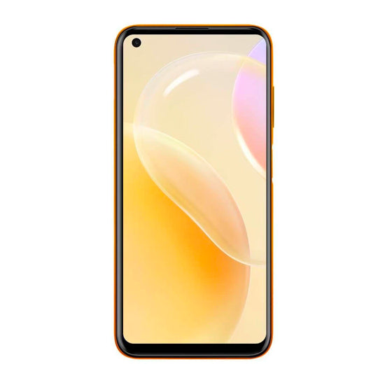 Smartphone Blackview A90 laranja com ecrã de cores vibrantes e moldura preta.