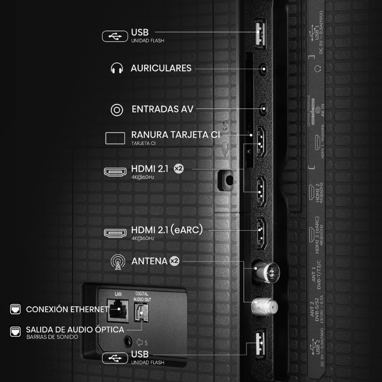 Televisão Hisense A7Q (2025) Smart TV 4K QLED 55"