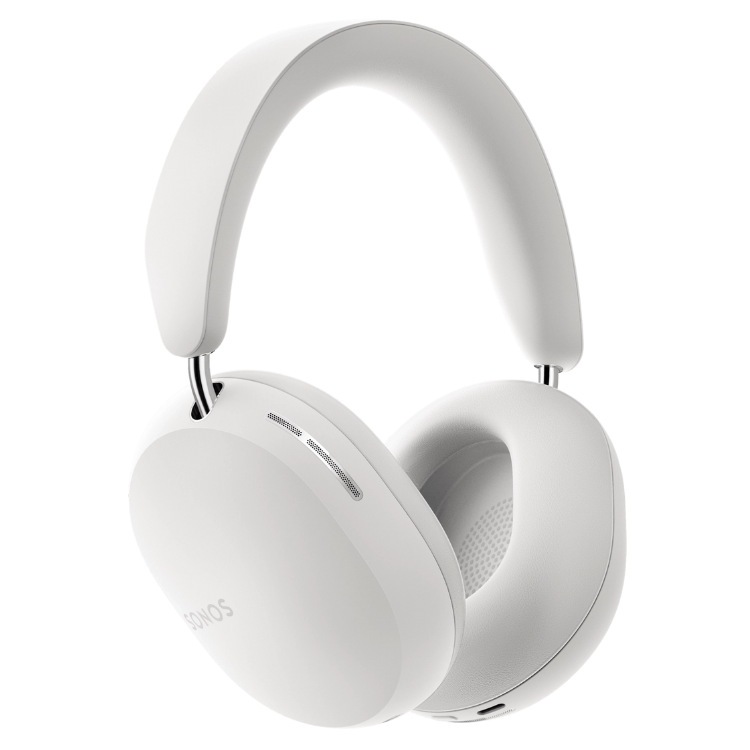 White Sonos Bluetooth headphones with ANC, overhead design.