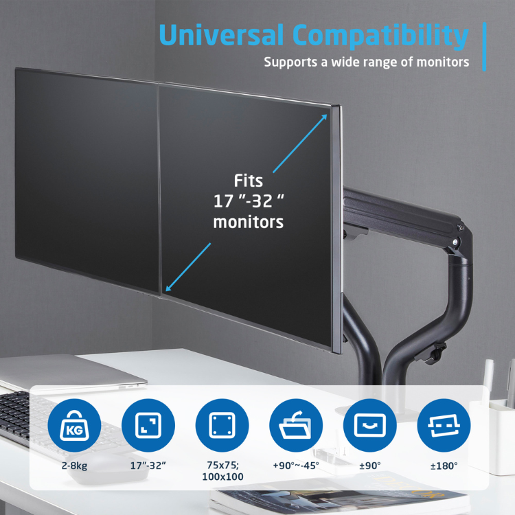 Suporte 2 Monitores Desktop Ewent 17"-32"
