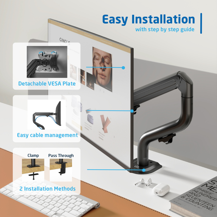 Suporte de Mesa 1 Monitor Ewent até 34"