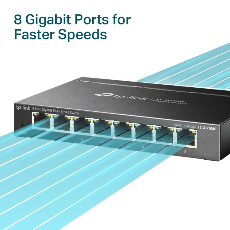Switch TP-Link TL-SG108E 8 Portas 10/100/1000 Mbps