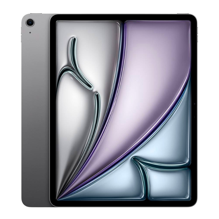 Tablet Apple iPad Air 2025 cinzento espacial com ecrã de 13 polegadas e 128GB de armazenamento.