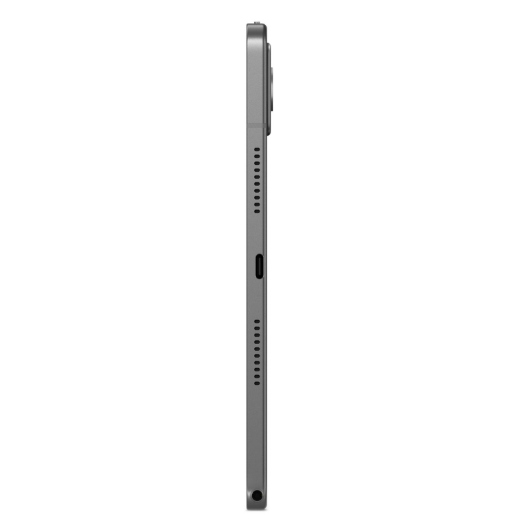 Tablet Lenovo Idea Tab 11 5G cinzento, lado direito com furos para som e câmara.