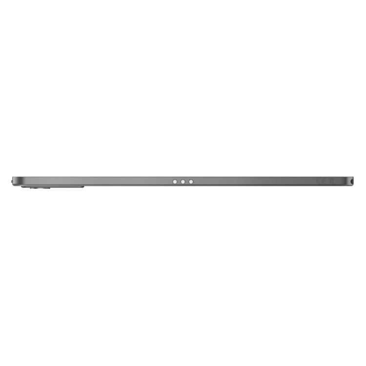 Tablet Lenovo Idea Tab 11 cinzento, lateral com 3 furos e conector.