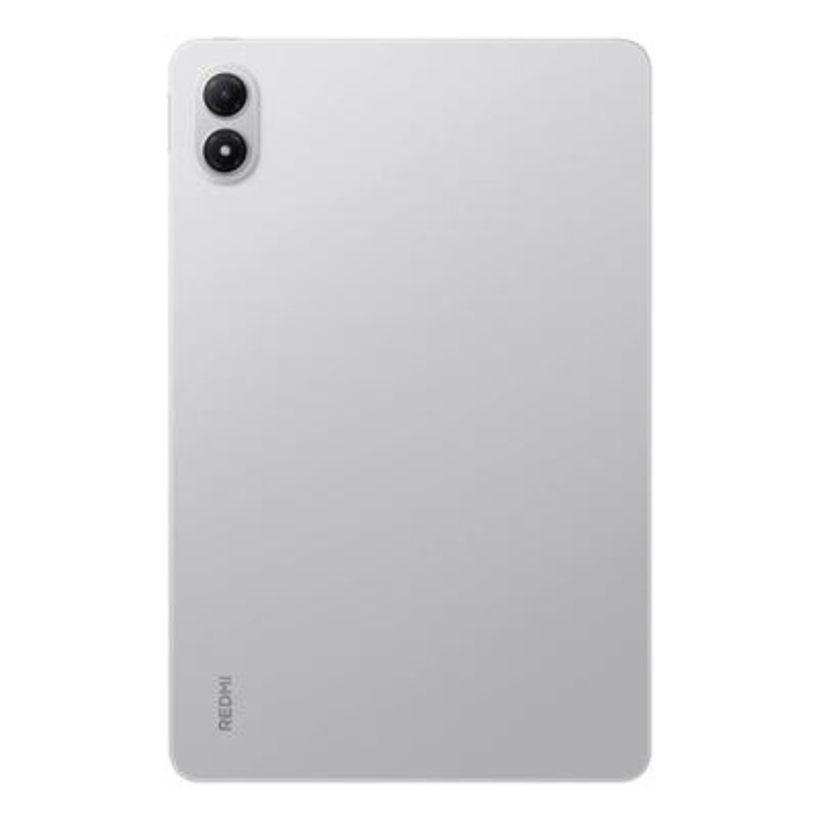 Tablet Xiaomi Redmi Pad 2 Pro prata com duas câmaras e logótipo Redmi na parte inferior esquerda.
