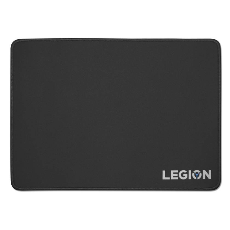 Black gaming mousepad, Lenovo Legion, cloth surface, 350x250mm, 3mm thick.