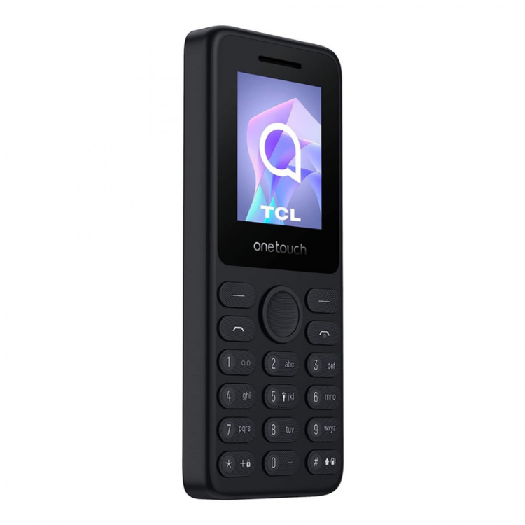Telemóvel TCL OneTouch 4021 preto com teclado e ecrã colorido.