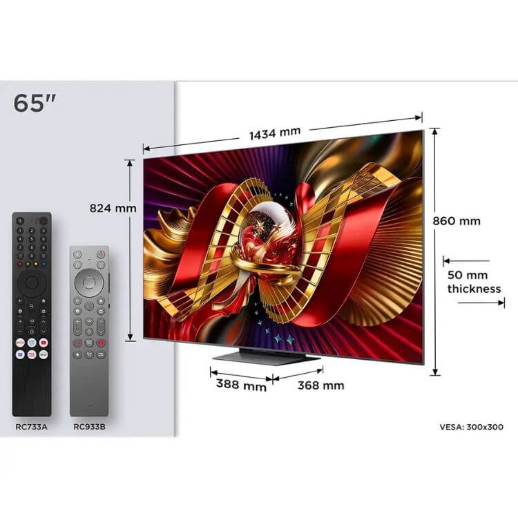 Televisão TCL C8L (2026) Smart TV 4K SQD-Mini LED 65"