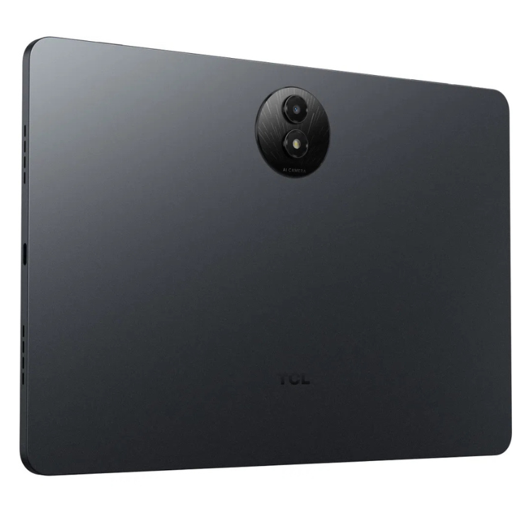 Tablet TCL NXTPAPER 11 Plus cinzento, câmara dupla na parte traseira.