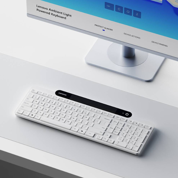 Teclado Lenovo 800 Auto-Carregável Bluetooth PT Branco