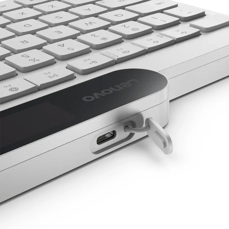 Teclado Lenovo 800 Auto-Carregável Bluetooth PT Branco