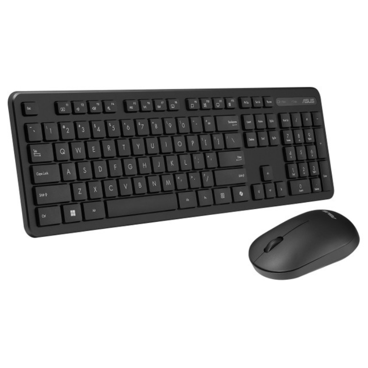 Black wireless keyboard and mouse combo, ASUS CW100 Copilot, Portuguese layout.